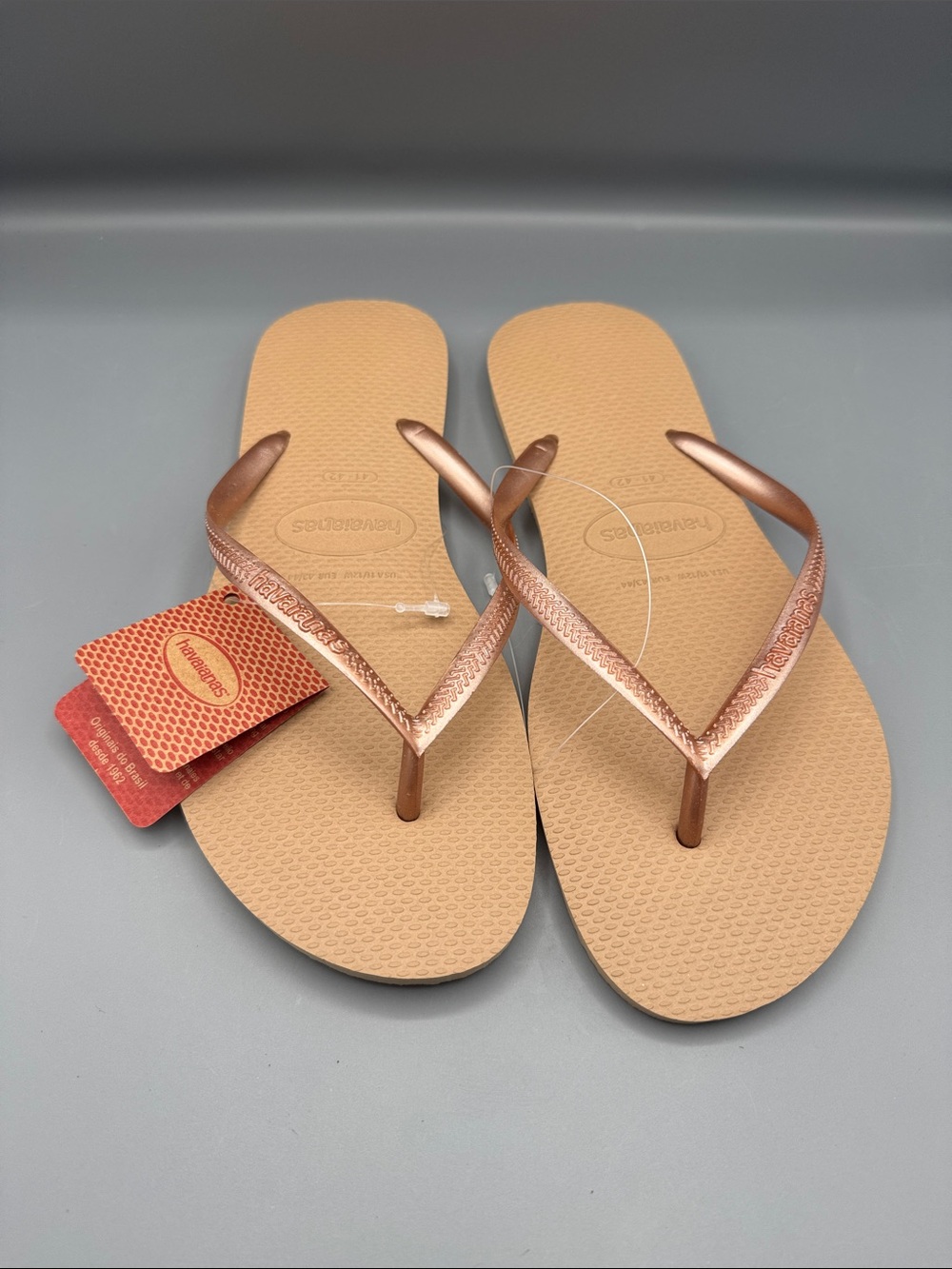Havaianas Women's Slim Logo Metallic Flip Flops